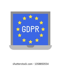 GDPR General Data Protection Regulation vector icon, flat style