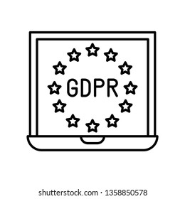 GDPR General Data Protection Regulation vector icon, line style