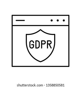 GDPR General Data Protection Regulation vector icon, line style