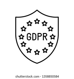 GDPR General Data Protection Regulation vector icon, line style