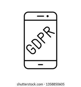 GDPR General Data Protection Regulation vector icon, line style