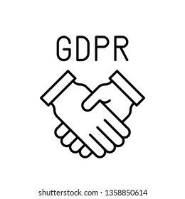 GDPR General Data Protection Regulation vector icon, line style