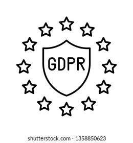 GDPR General Data Protection Regulation vector icon, line style