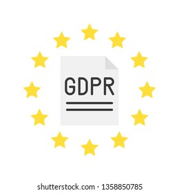 GDPR General Data Protection Regulation vector icon, flat style