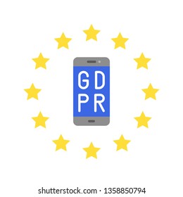 GDPR General Data Protection Regulation vector icon, flat style