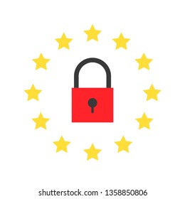 GDPR General Data Protection Regulation vector icon, flat style