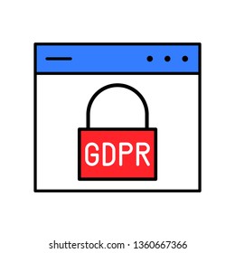 GDPR General Data Protection Regulation vector icon, filled style editable stroke