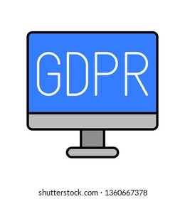 GDPR General Data Protection Regulation vector icon, filled style editable stroke