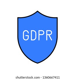 GDPR General Data Protection Regulation vector icon, filled style editable stroke