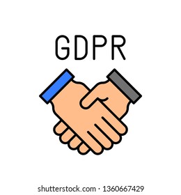 GDPR General Data Protection Regulation vector icon, filled style editable stroke