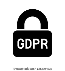 GDPR General Data Protection Regulation icon, solid design