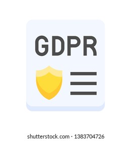 GDPR General Data Protection Regulation icon, flat design