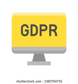 GDPR General Data Protection Regulation icon, flat design