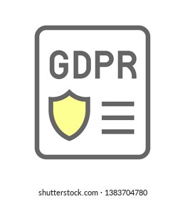 GDPR General Data Protection Regulation icon, filled style editable stroke
