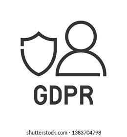 GDPR General Data Protection Regulation icon, line design