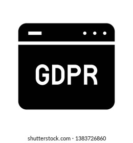 GDPR General Data Protection Regulation icon, solid design