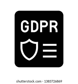 GDPR General Data Protection Regulation icon, solid design