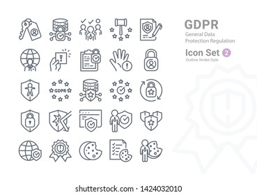 GDPR (General Data Protection Regulation) icon collection