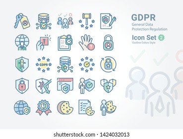 GDPR (General Data Protection Regulation) icon collection