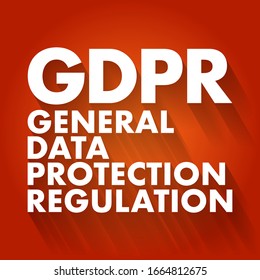 GDPR - General Data Protection Regulation acronym, technology concept background