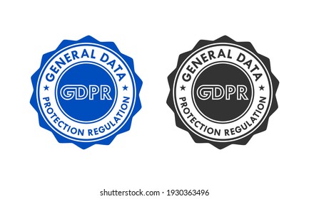 GDPR - General data protection regulation logo template illustration