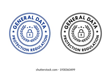 GDPR - General data protection regulation logo template illustration