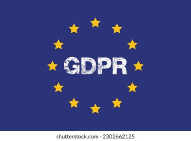 GDPR - General Data Protection Regulation, text on background, Vector illustration