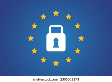 GDPR - General Data Protection Regulation, text on background, Vector illustration