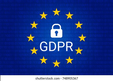 GDPR - General Data Protection Regulation. Security technology background. Vector illustration