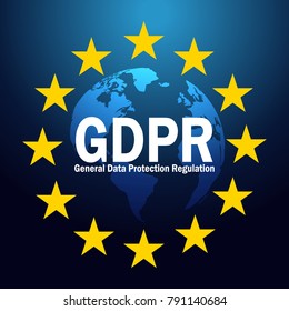 GDPR General Data Protection Regulation on 25 may 2018. GDPR Vector illustration