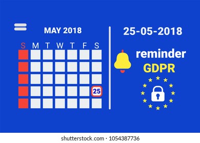 GDPR - General Data Protection Security technology background. phone in hand. Vector illustration