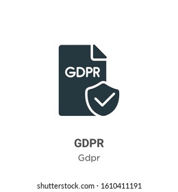 Gdpr glyph icon vector on white background. Flat vector gdpr icon symbol sign from modern gdpr collection for mobile concept and web apps design.