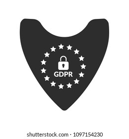 GDPR icon with black shield.