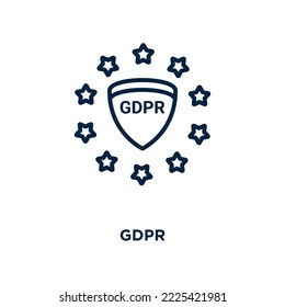 gdpr icon from gdpr collection. Thin linear gdpr, data, business outline icon isolated on white background. Line vector gdpr sign, symbol for web and mobile