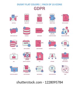 GDPR icon Dusky Flat color - Vintage 25 Icon Pack