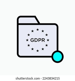 GDPR Icon. General Data Protection Regulation.