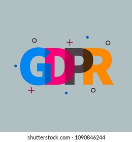 GDPR icon, lettering, word, letters isolated. Vector illustration
