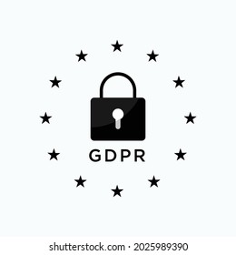 GDPR Icon. Public Data Protection Symbol  - Vector.