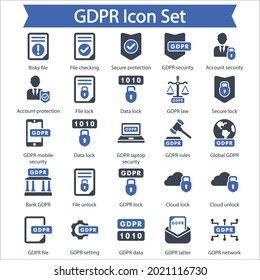 GDPR Icon Set, Glyph Icon Set
