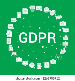 GDPR Icon Set. Infographic Vector Template