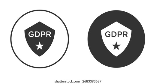 Icono del RGPD, símbolo, pictograma de Vector. Ilustración de elemento simple.