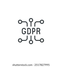GDPR icon, GDPR vector illustration