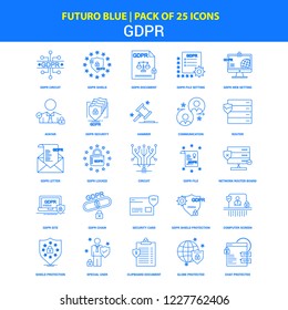 GDPR Icons - Futuro Blue 25 Icon pack