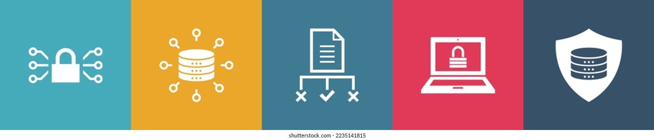 GDPR icons Infographic design template. Creative concept with 5 steps