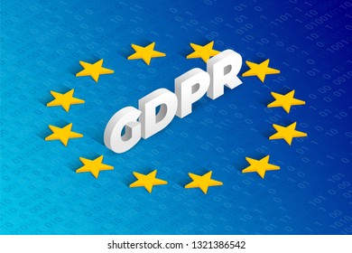 GDPR isometric concept vector illustration. General Data Protection Regulation