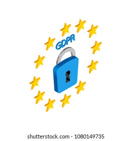 GDPR isometric illustration. General data protection relation vector
