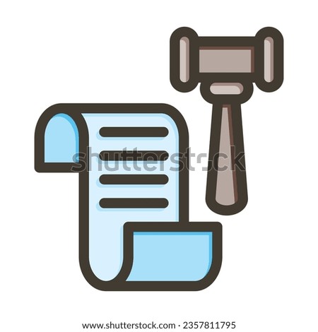 GDPR Lawsuit Vector Thick Line Filled Colors Icon For Personal And Commercial Use.
