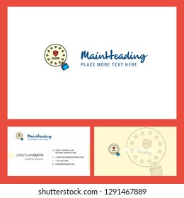 GDPR Logo design with Tagline & Front and Back Busienss Card Template. Vector Creative Design