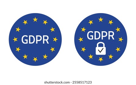 GDPR logo template. General data protection regulation. GDPR logo icon.