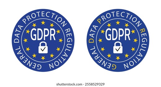 GDPR logo template. General data protection regulation. GDPR logo icon.